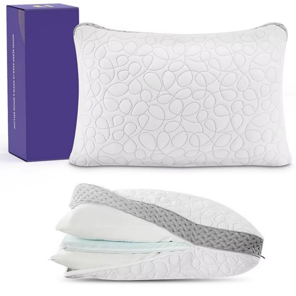 adjustable loft pillow with shredded memory foam