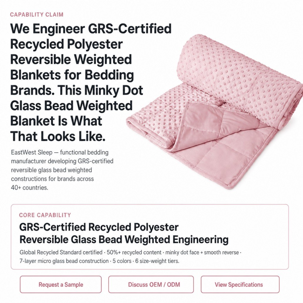 recycled polyester reversible weighted blanket