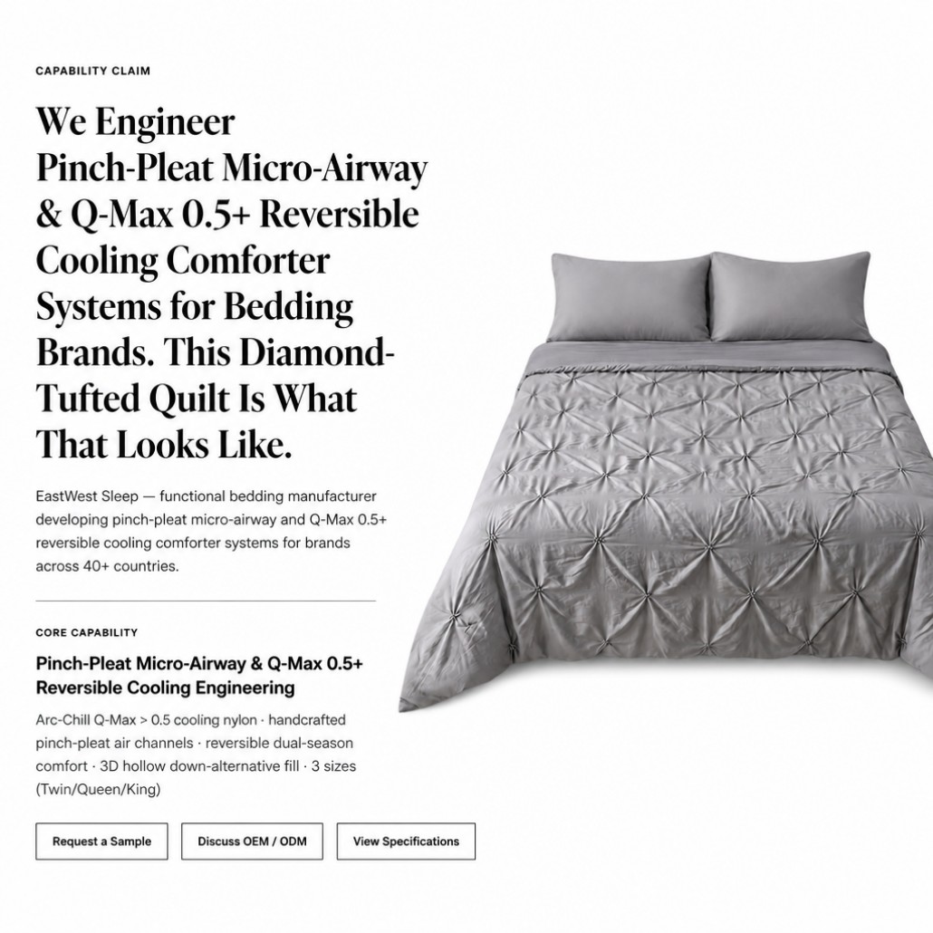 Cooling comforter manufacturer
