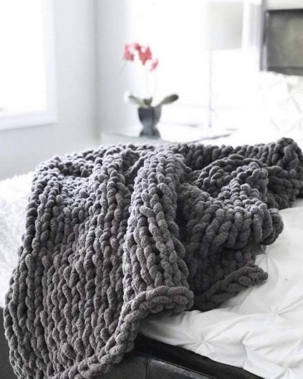 Chenille Chunky Knit Blanket